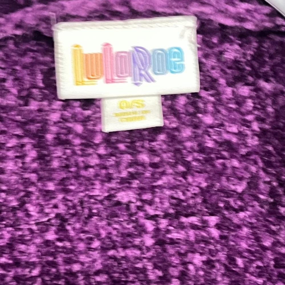 LuLaRoe Mimi Shawl Purple Chenille Fringe O/S – Limited Edition First Run - Picture 4 of 7